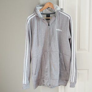 Adidas Light Grey Classic Zip Up Track Jacket